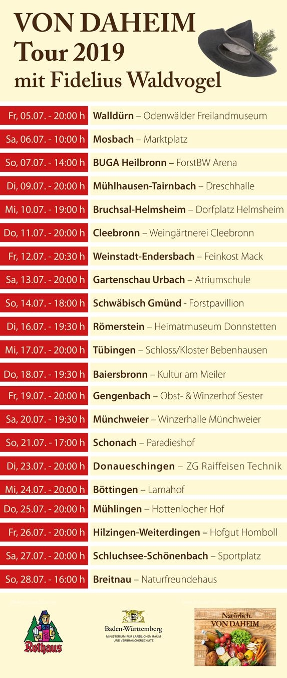 VON DAHEIM Tour 2019 mit Fidelius Waldvogel
